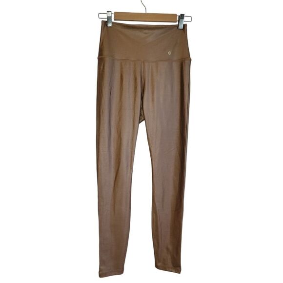 SAVVI Mirage Liquid Yoga Leggings in Mocha M - Picture 3 of 10